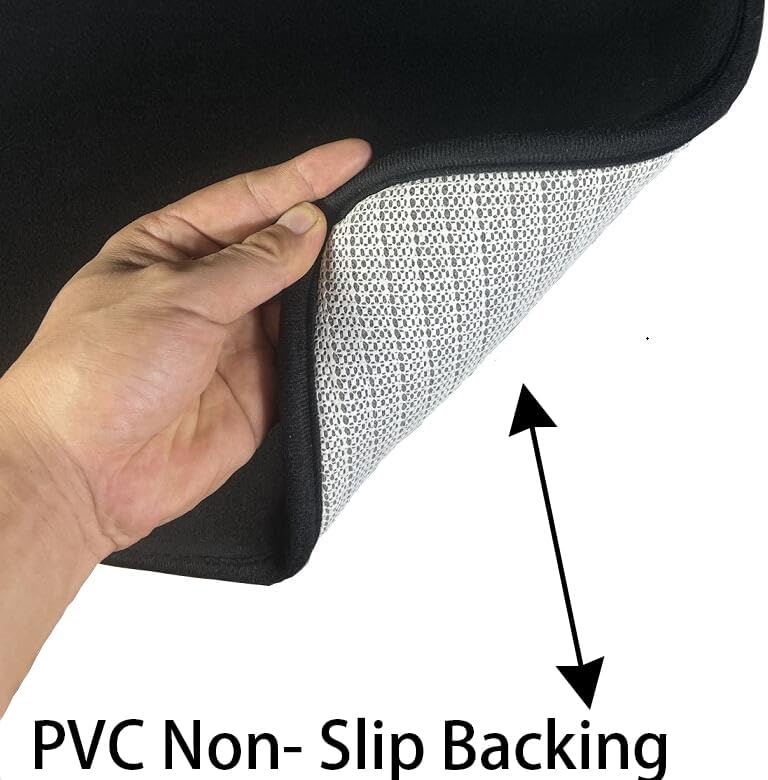Madeals Velvet Toilet Lid Cover and Tank Lid Cover with Memory Foam Toilet Mat 3 Piece Toilet Contour Mat Set Black - Image 5